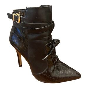 Altuzarra for Target Black Stiletto Lace Up Ankle Booties Size 6 1/2